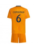 Real Madrid Eduardo Camavinga #6 Venkovní dres pro děti 2024-25 Krátký Rukáv (+ trenýrky)